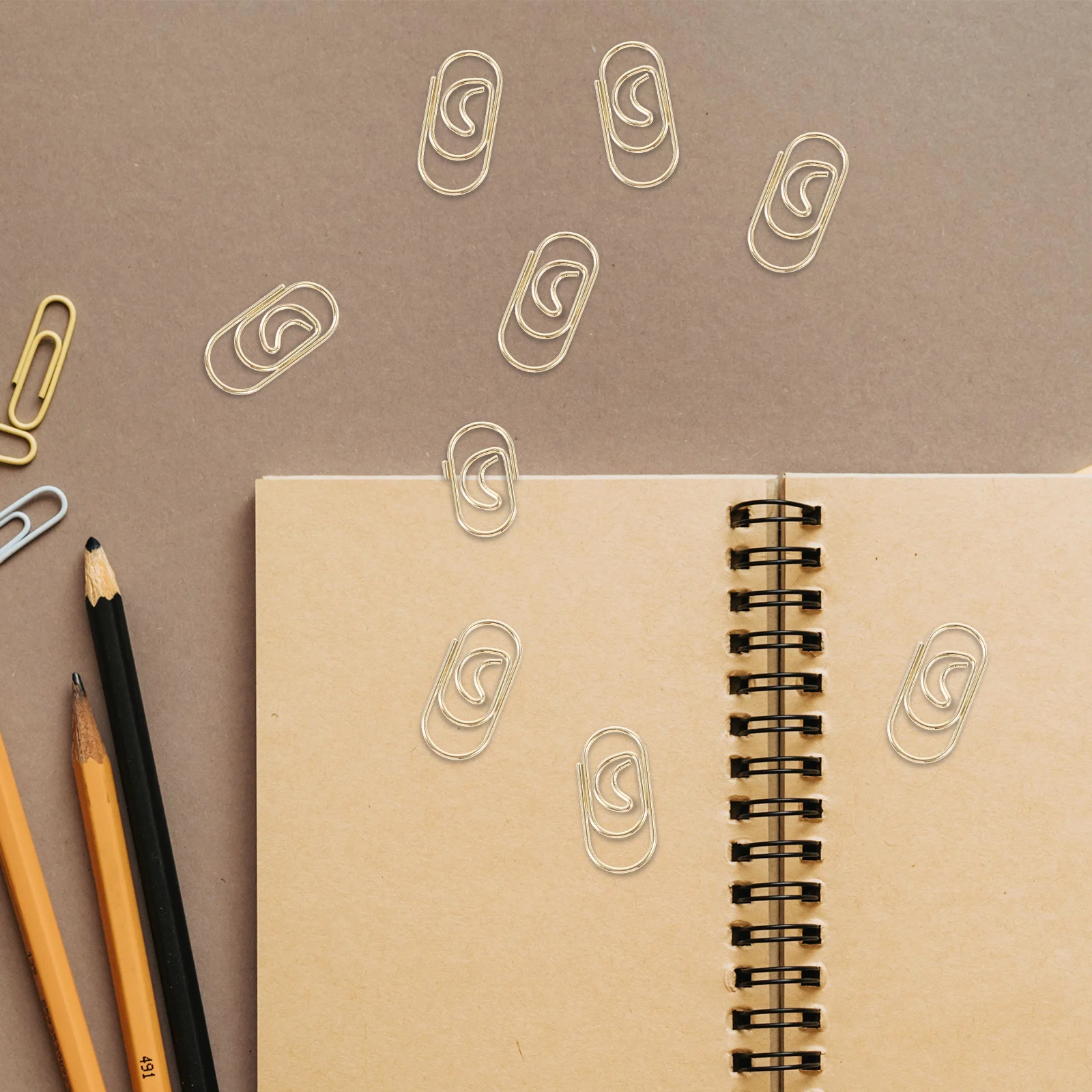 100pcs Paper Clips Rose Gold Metal Bookmarks Office Supplies Students Desk Decor Multi Use File Document