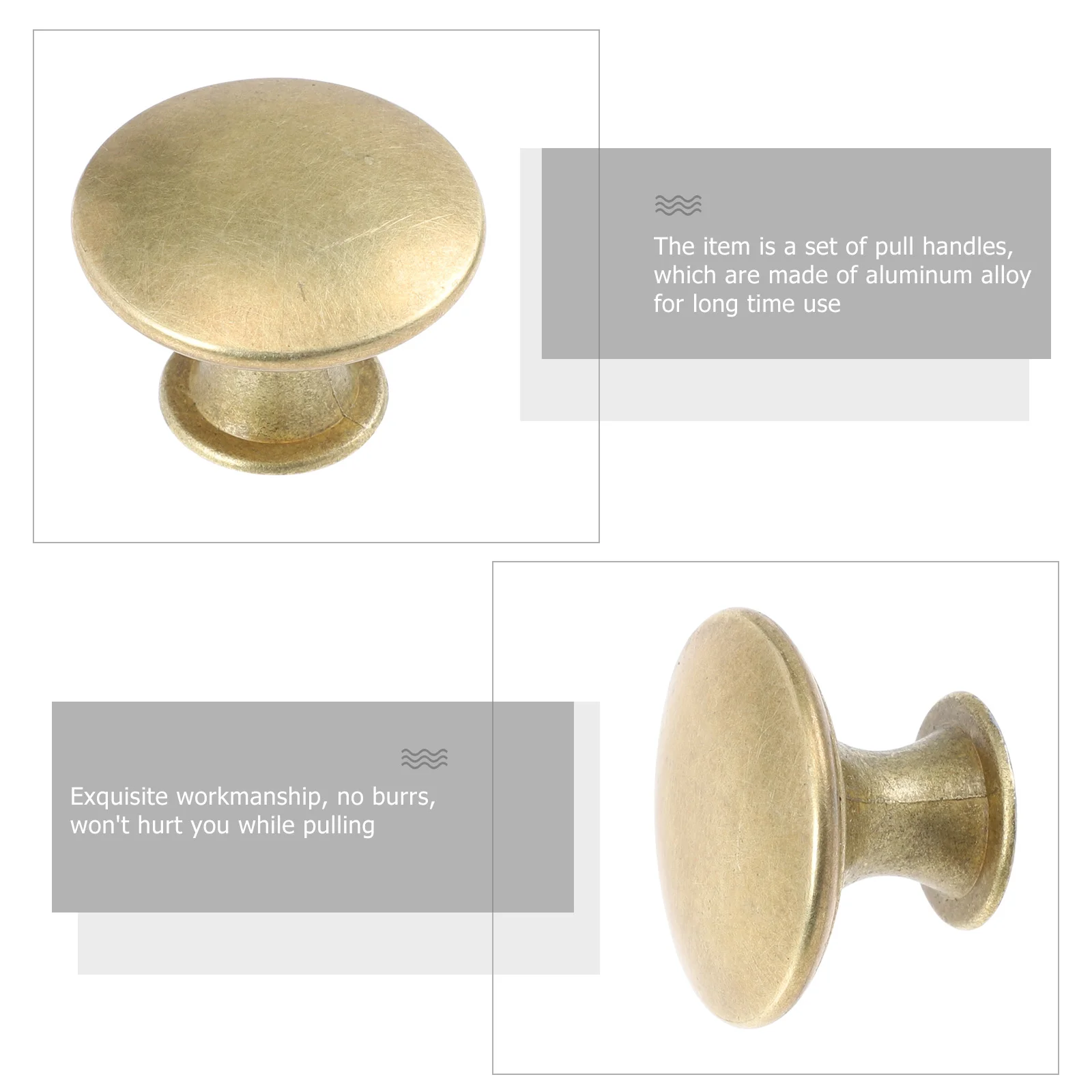 Cabinet Door Handle Knobs Round Drawer Small Handles Pull Wardrobe Home Alarm Clock