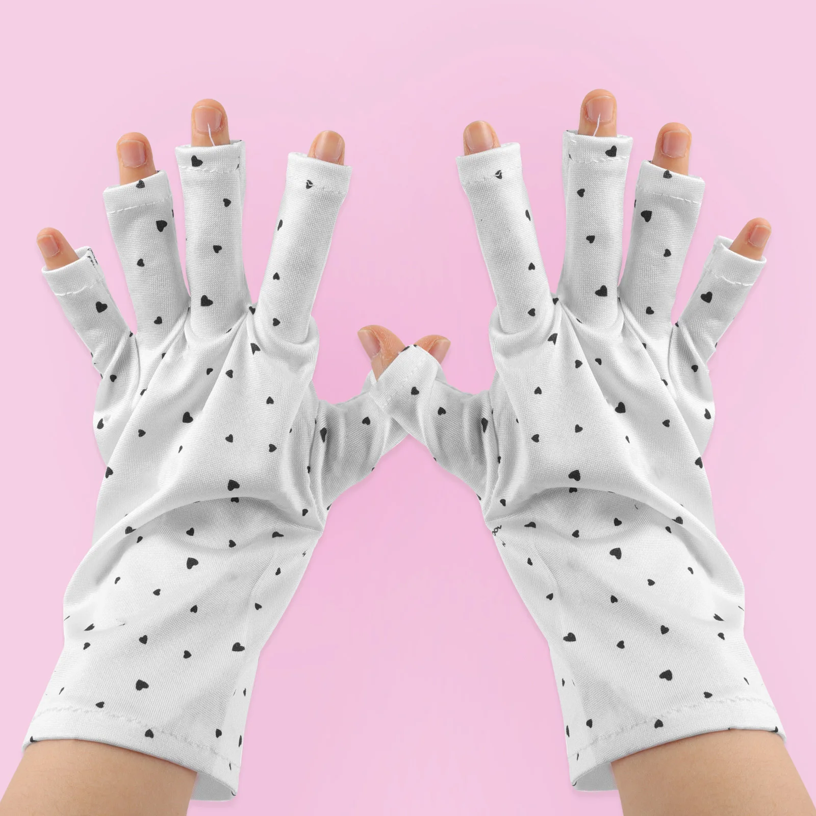 2 paar nagelkunst vingerloze handschoenen manicure beschermende anti-uv gel nagelhoezen voor professionals uv-beschermingshandschoenen