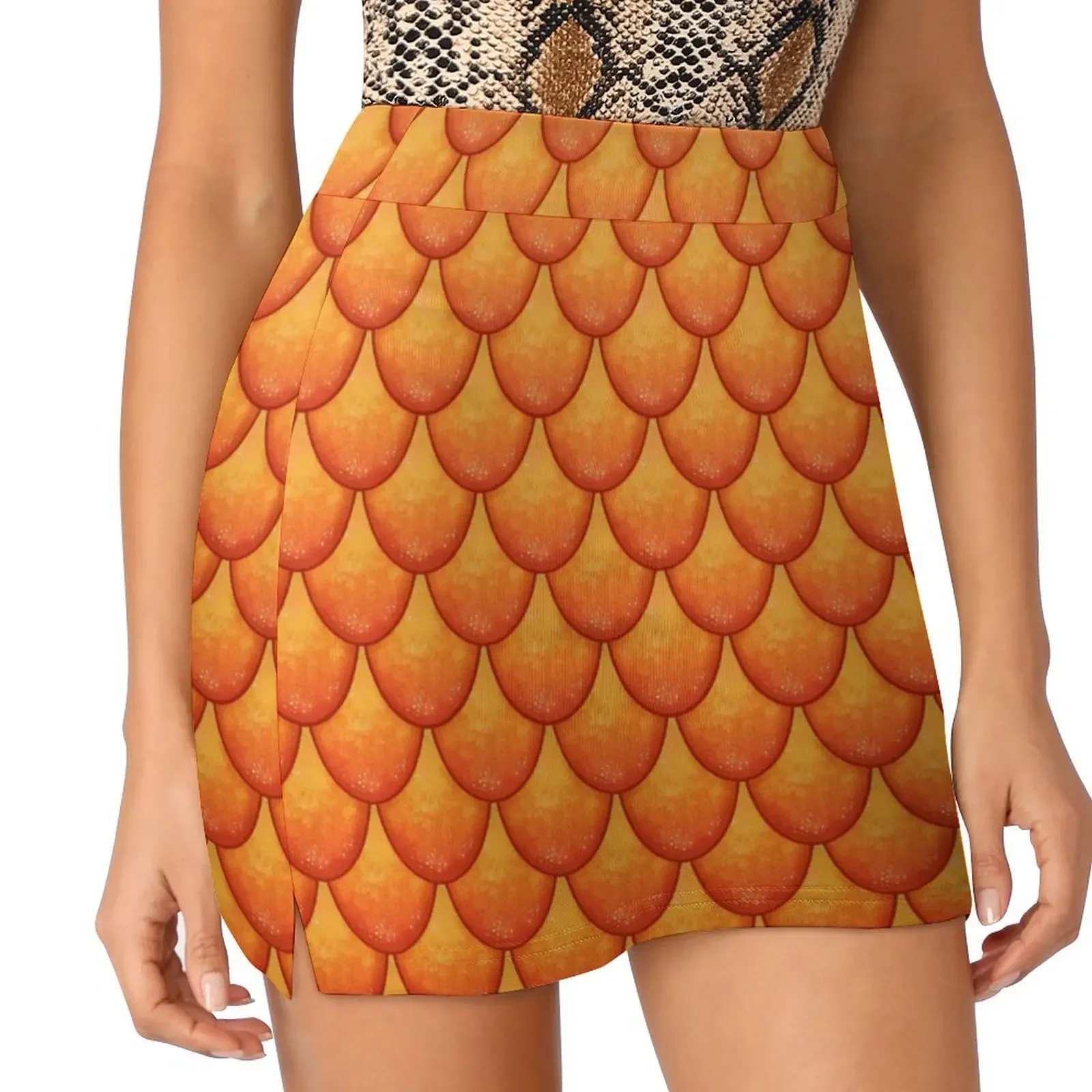 Fish Scales - Orange Version Mini Skirt Woman skirt skorts for women korean style sexy skirt