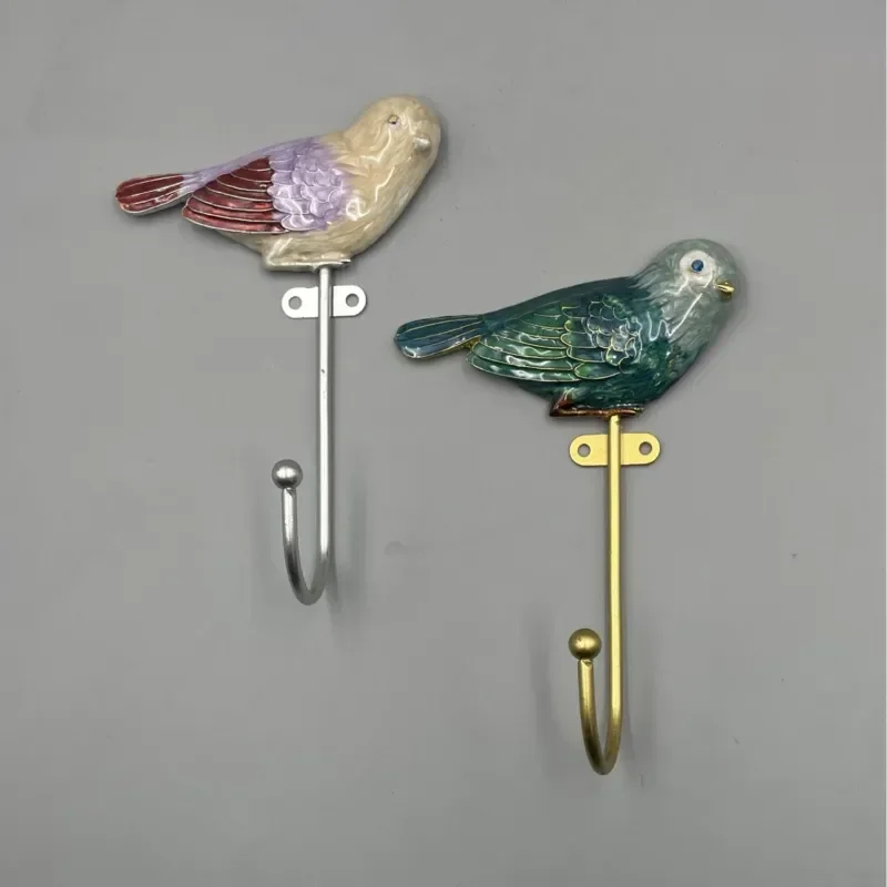 Creative Cute Bird Hook Enamel Color Craft Painting Metal Home Crafts Entrance Entrance Coat Hook
