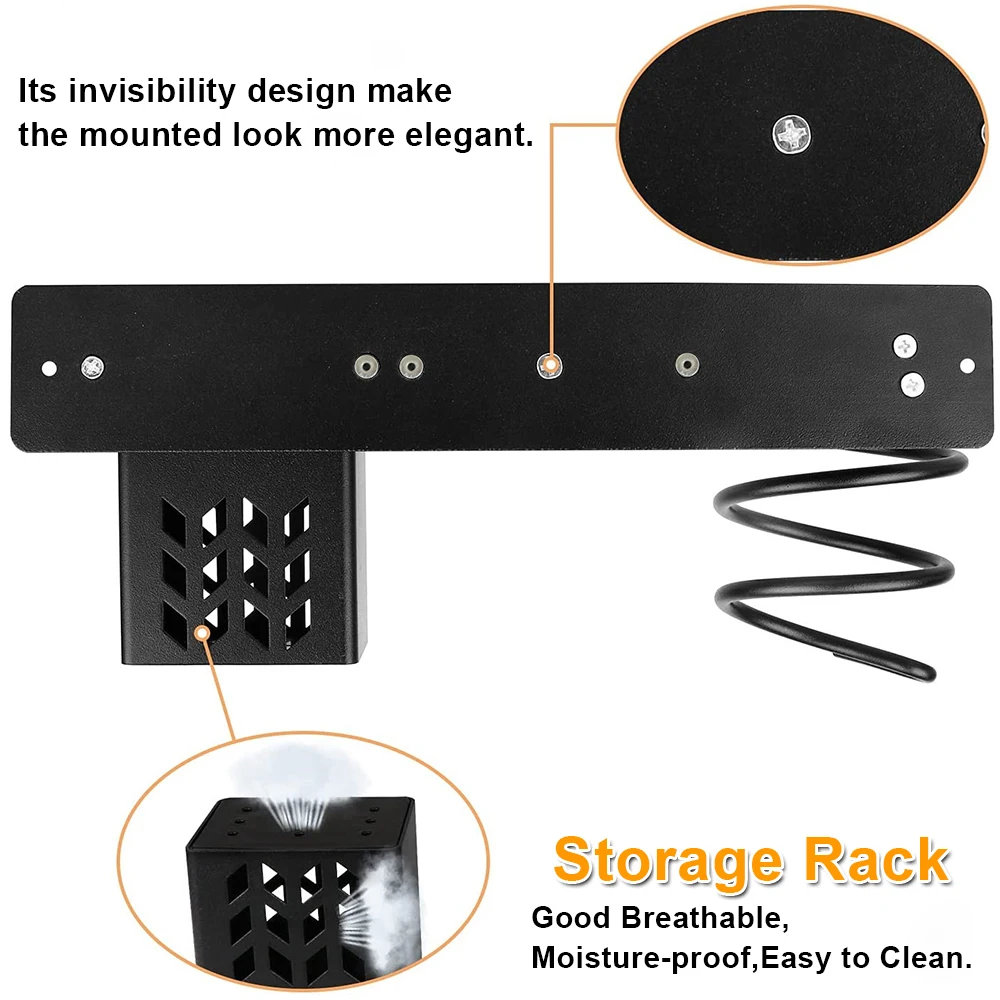 Hair Dryer Holder Rack Wall Mounted Storage Box Bathroom Hair Care Tool Storage Holder Hair Straightener Holder