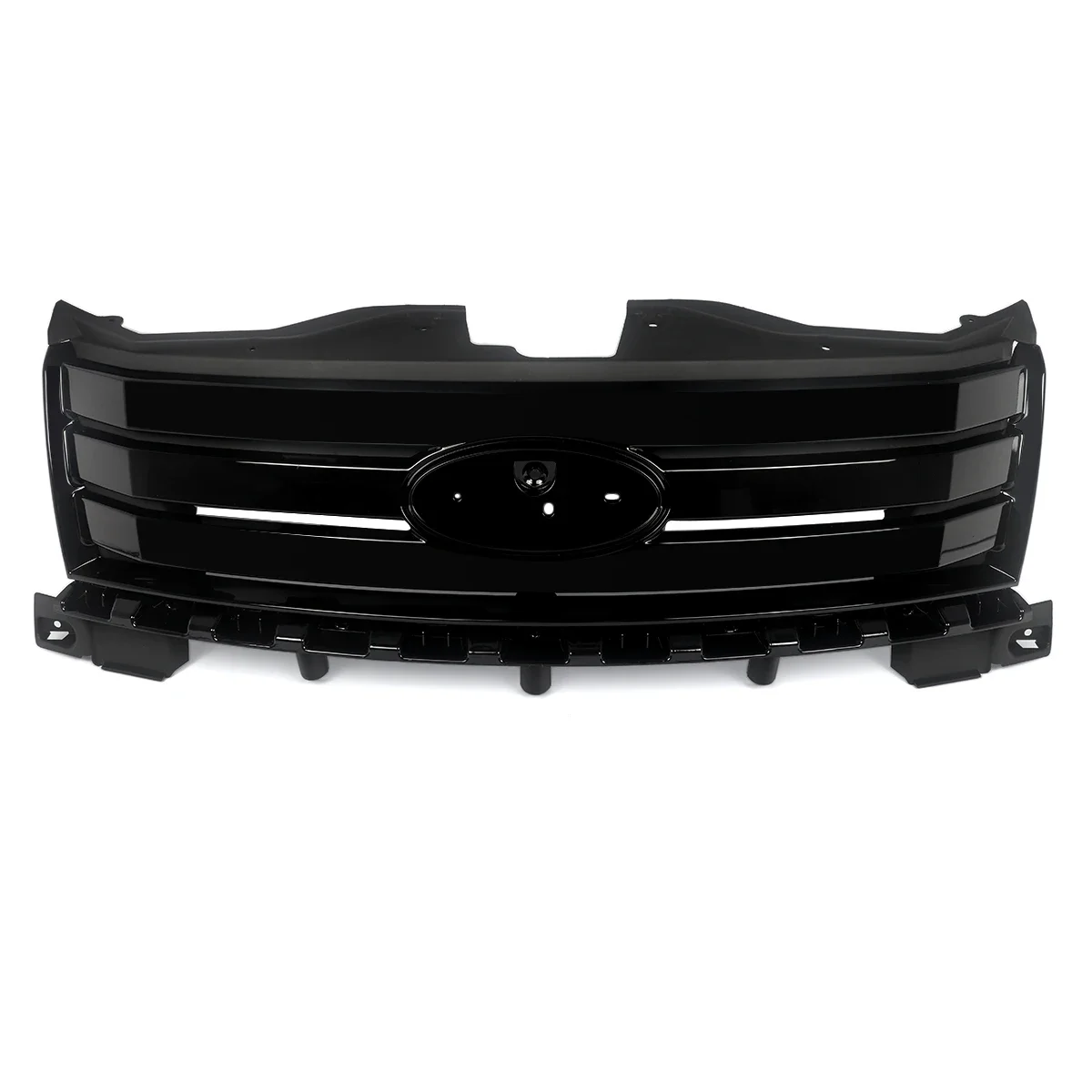 1x Front Bumper Grille Upper Grill Assembly Gloss Black For Ford Edge 2007-2010