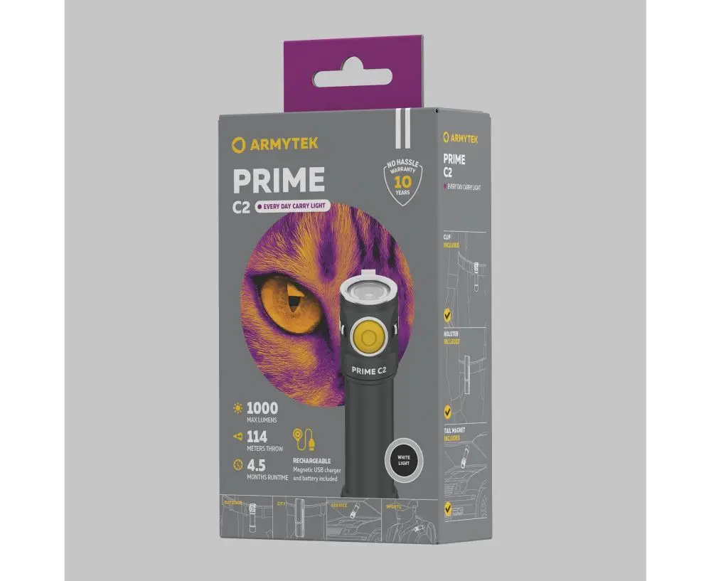 Imagem -03 - Armytek-prime c2 Magnet Usb Branco Quente Prime