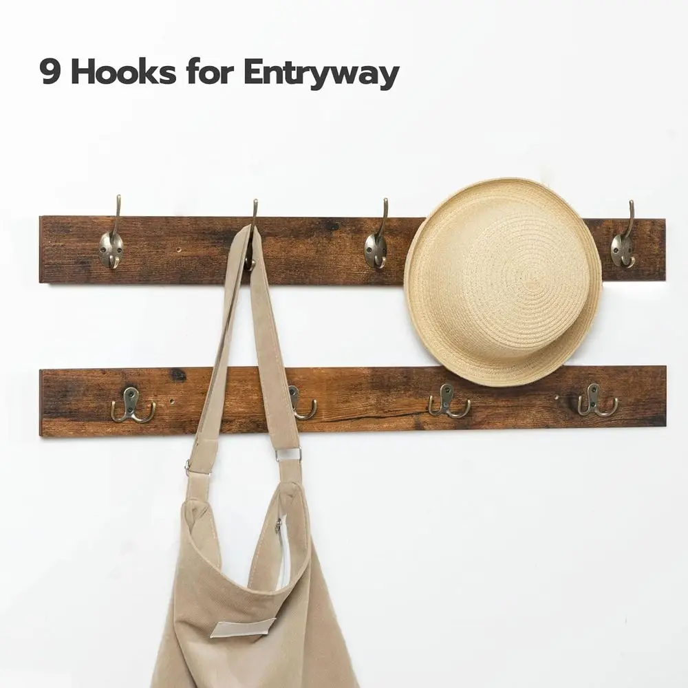 12-Cubby Shoe Bench with Cushion, 39.4 Entryway Storage, Coat Rack, Holds 330 lbs