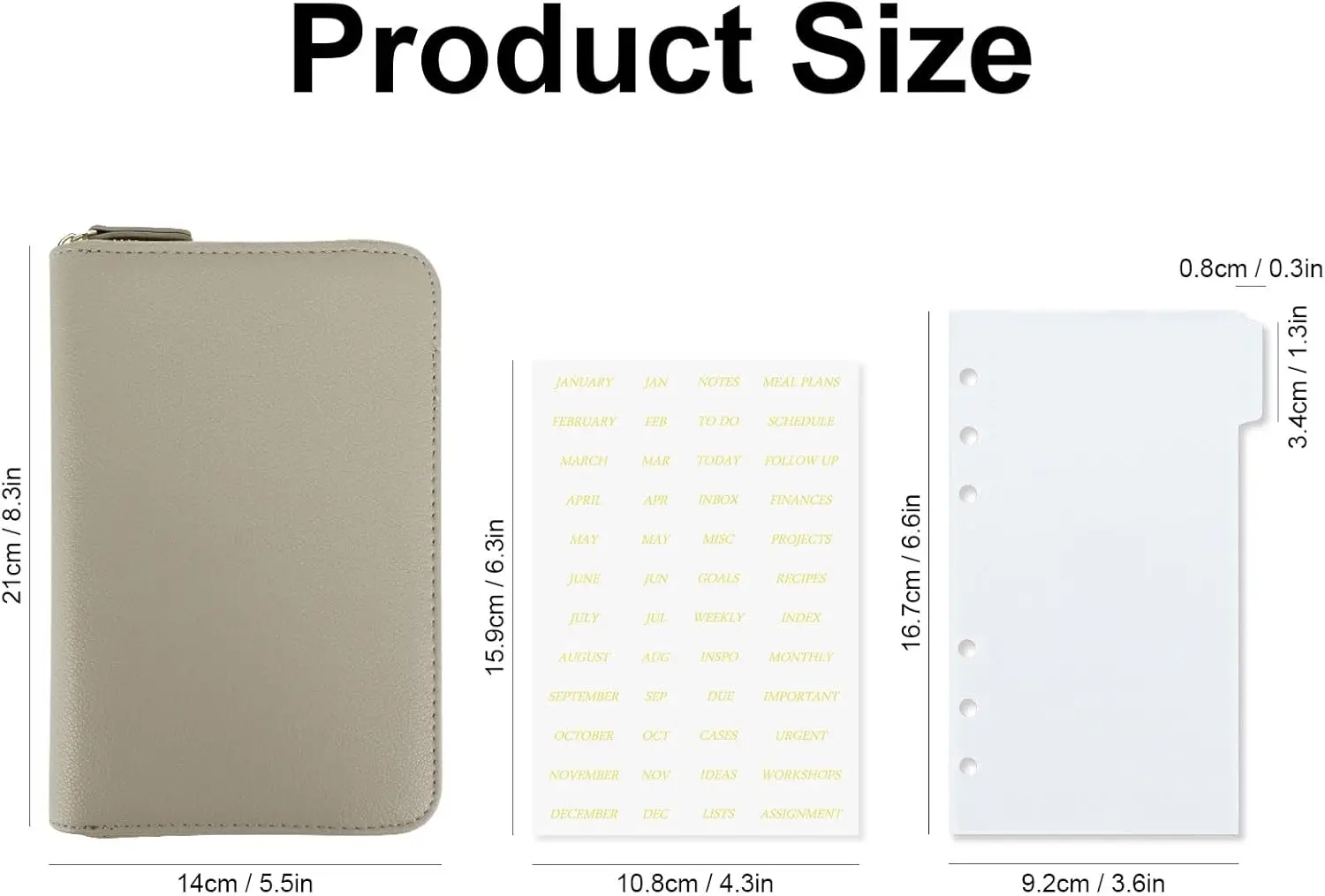 A6 Budget Binder with Cash Envelopes, with Zipper 6 Rings Refillable Money Wallet, 10 Tabbed Cash Envelopes, 3 Sticker Labels