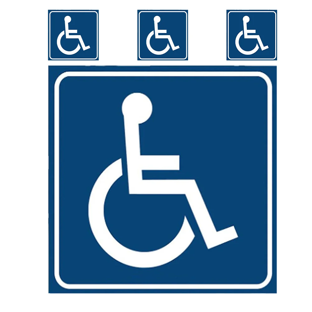 

4 Pcs Wheelchair Access Sign Stickers Vinyl Waterproof Easy Installation Self Adhesive Traffic Safety Signs