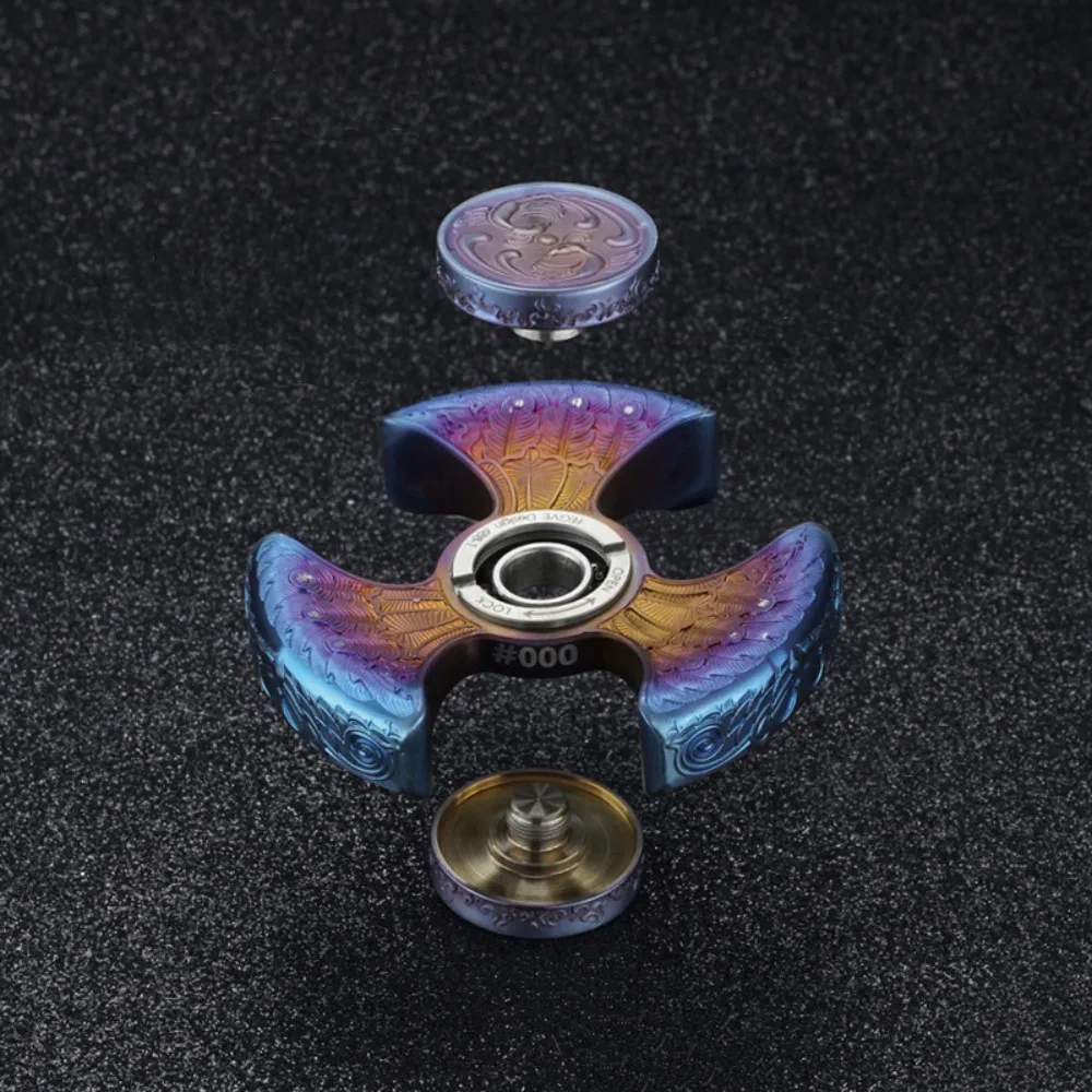 FEGVE EDC Fire Phoenix Hand Spinner Titanium Relief Fidget Spinner Stress Relief Toy Office Desk Anxiety Relief Gadgets