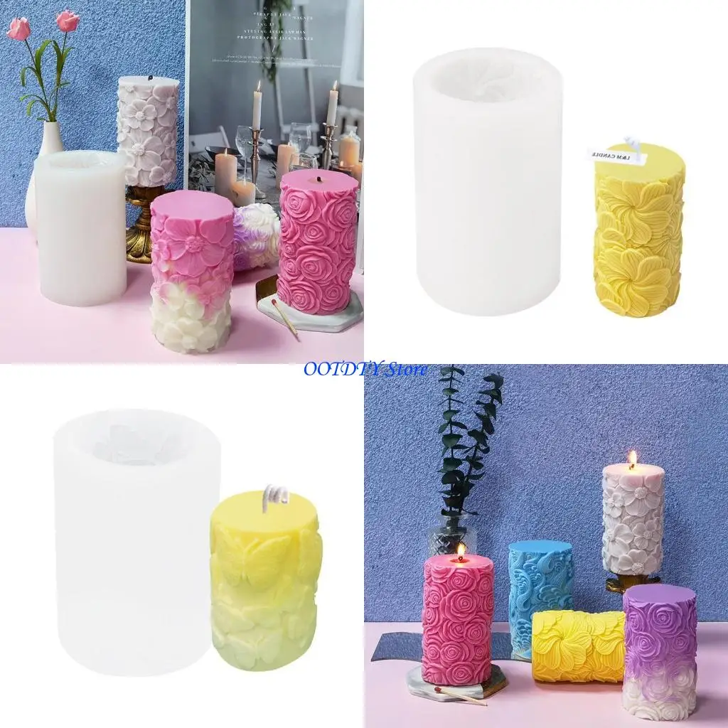 

367A цилиндрические формы для свечей, силиконовые формы для цветов, бабочек, развевающихся узоров, силиконовые формы для для