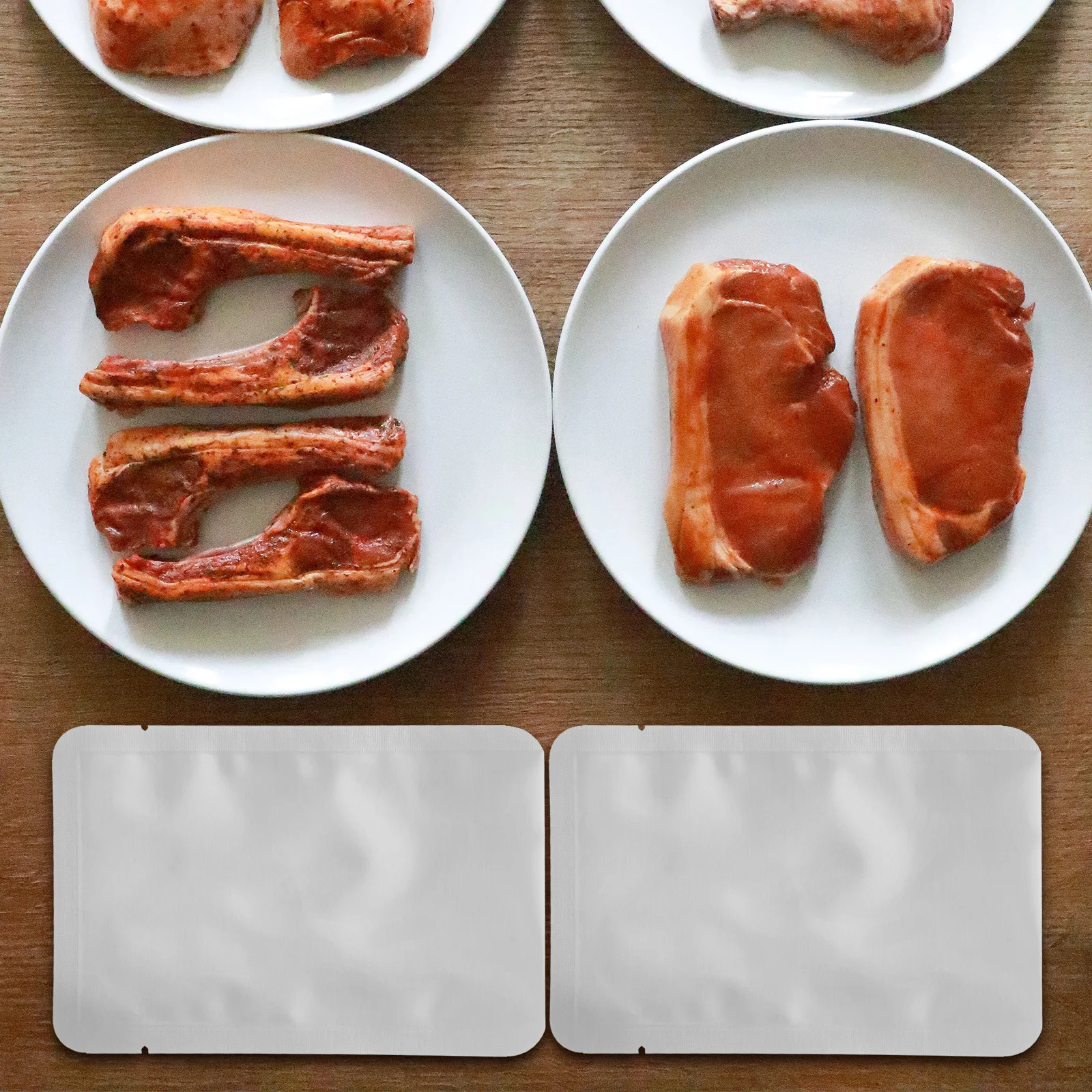 

100pcs Heat Resistant Food Storage Bag Vacuum Sealable Mylar Pouches Heat Sealing Tear Notch Aluminum Foil Packaging