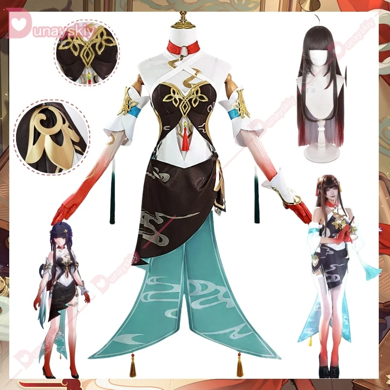 Lingsha Cosplay Game Honkai: Star Rail Costume The Xianzhou Luofu Jumpsu Dress Fashion Uniform Wig Women Carnival Outfit Suit