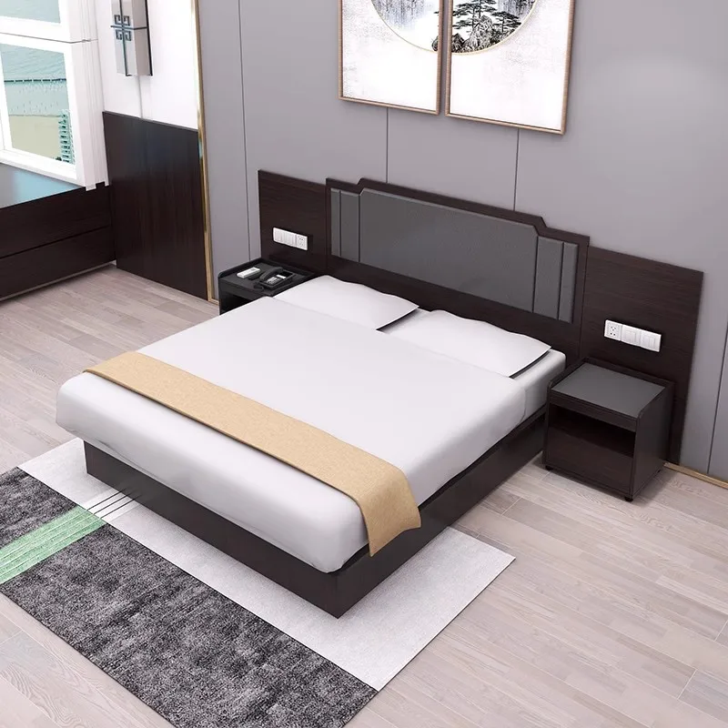 Hotel Bed Hotel Furniture Standard Room Full Set Customized Express Hotel Apartment Single Double Bed Homestay Room Special Bed