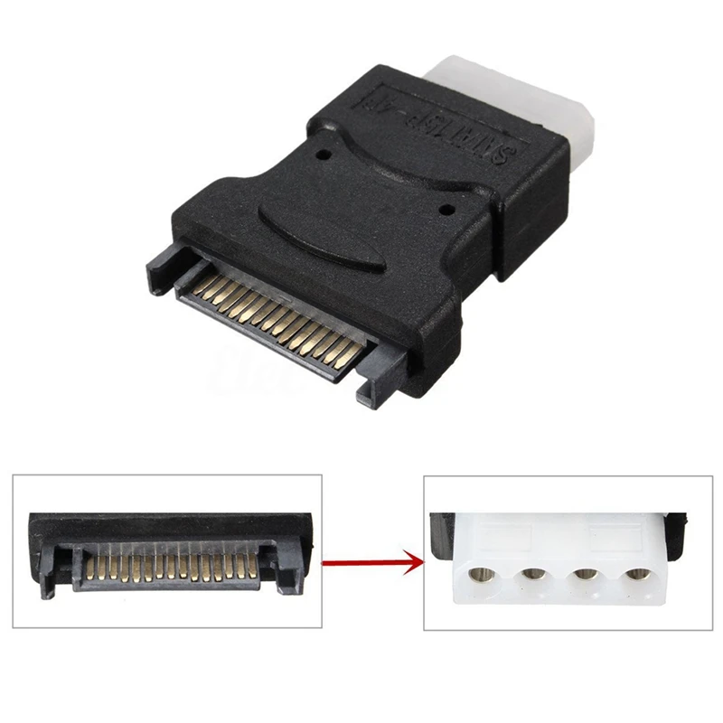 4 Pin Molex PC IDE Female To 15 Pin SATA Male Power Adapter Convertor Connector Cable Adapter