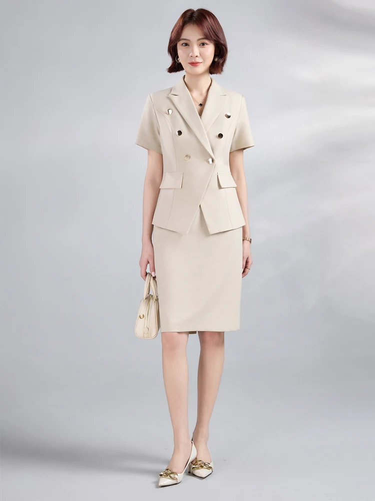 

Alyssa Fashionable Professional Women's Suit Set Short Skirt + Blazer Elegant Attractive Spring Summer New Arrival 2026
