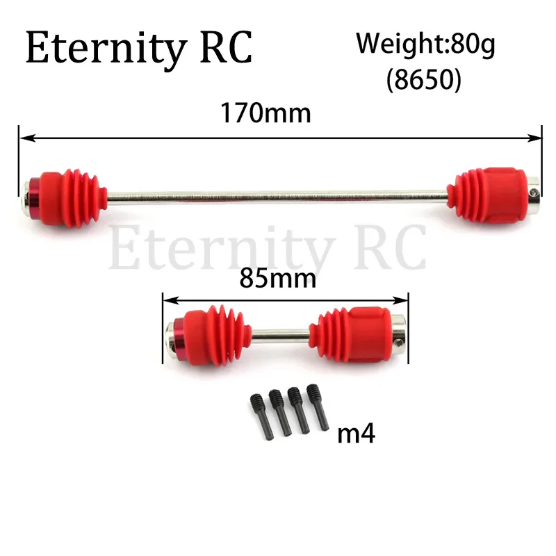 Metal Steel Center Driveshafts CVD 5650R With Dust Boots for 1/10 Traxxas Summit Old E-Revo Upgrades Parts Accessories