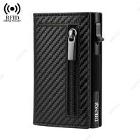 Carbon Fiber Rfid Credit Card Holder Men Wallet Money Bag Luxury Brand Minimalistic Slim Thin Wallet Black Clutch Purse Male