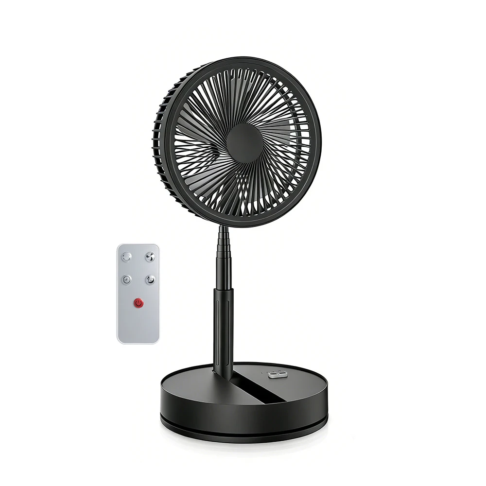 Portable Foldable Rechargeable Fan Operated USB C Small Fan With Remote Quiet Table Desk Fan Folding Standing Pedestal Fan Room image 3