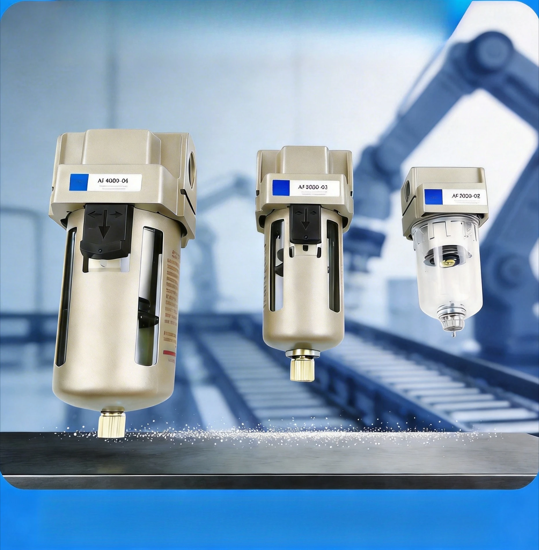 AF2000-02 G1/4 Pneumatic Air Filter Oil Water Separator Air Source Treatment Unit for Compressor