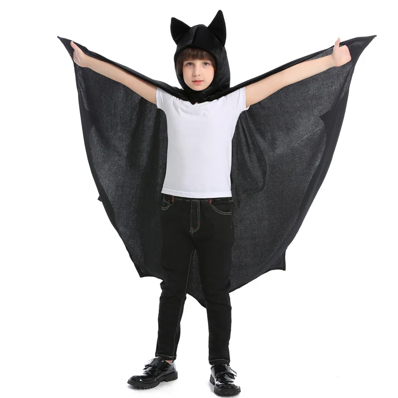 Children's Halloween animal cosplay bat hooded cape cloak black cape vampire costume