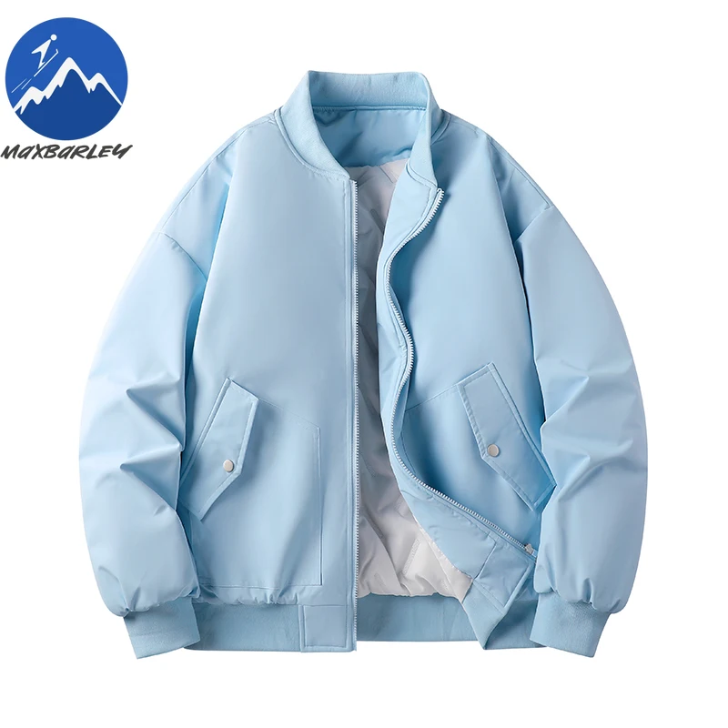 

Мужская стеганая куртка Maxbarley, новые утепленные теплые куртки для верховой езды на открытом воздухе, классический бейсбольный воротник, повседневное легкое осенне-зимнее пальто