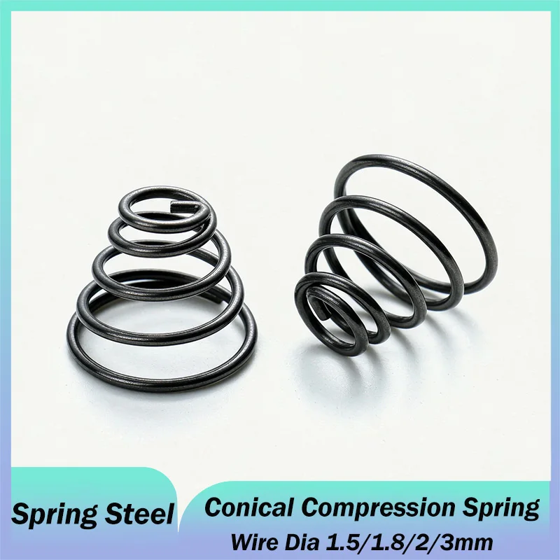 2/3/5pcs Wire Diameter 1.5/1.8/2/3mm Spring Steel Tower Springs Conical Cone Compression Spring Pressure Spring