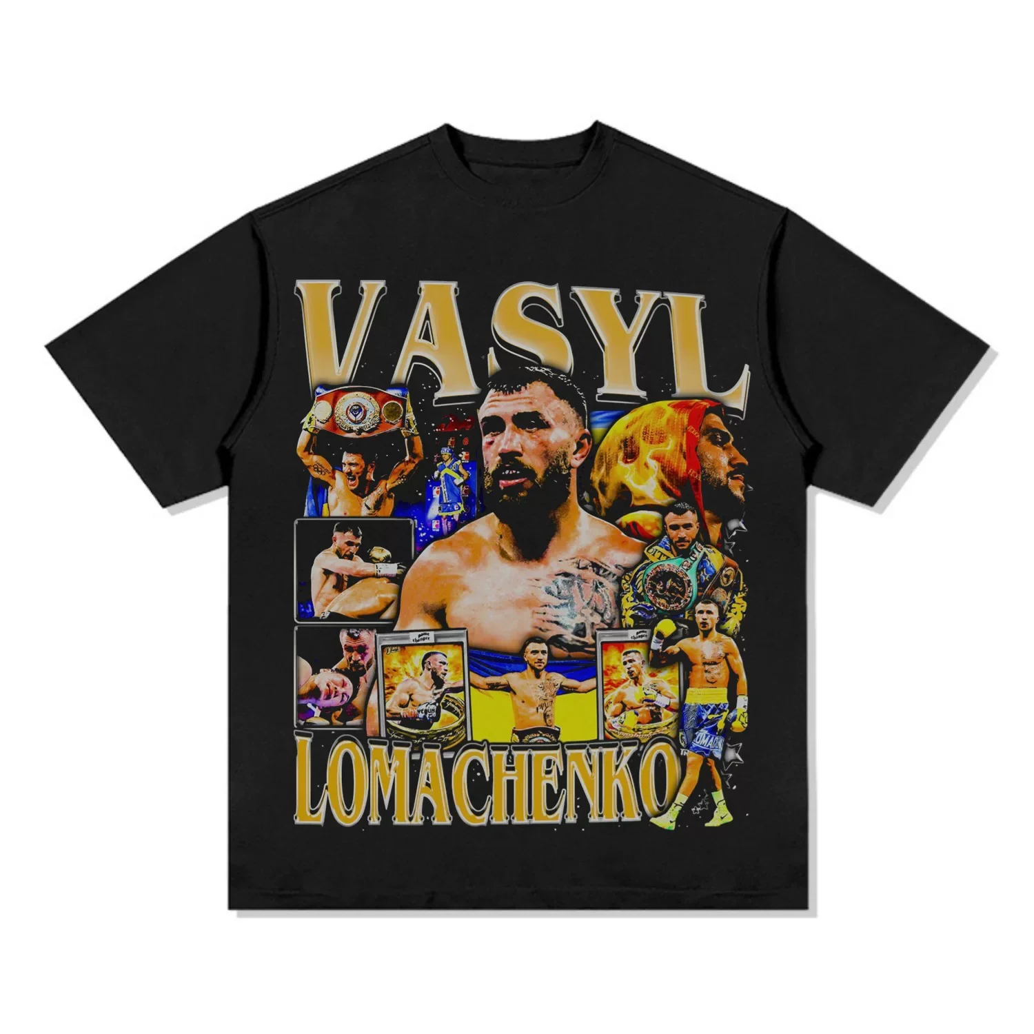 Vasyl Lomachenko Boxing T-Shirt Oversized Graphic Cotton Tee Retro Print Ukrainian Boxing Star Men Women Streetwear Sports Merch