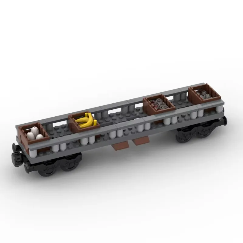 MOC Building Block Urban Rail Train Carriage Special Train Pallet Car DIY Model Kit Connectable Christmas Gift for Children