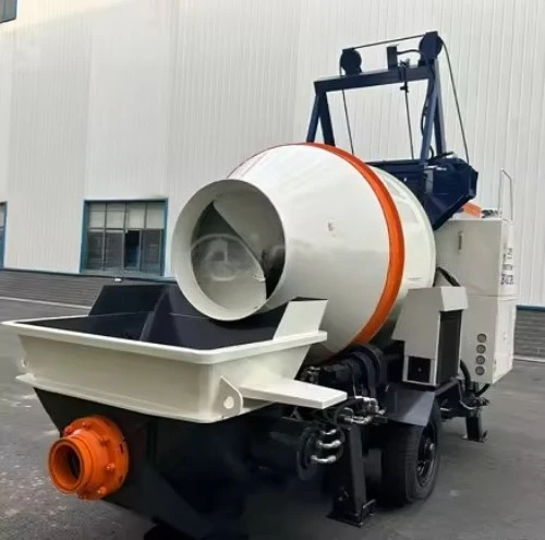 Customized Ready Mix Concrete Pump Portable Trailer Mixer With Pump 450m/hour 80m Vertical Reach For House Building