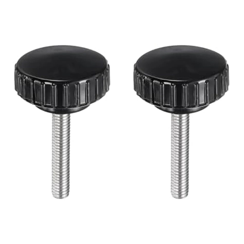 2pcs M6x35mm Thumb Screws External Thumb Screws Plastic Button Head Screws For Saws Drill Presses Lathes Milling Fixtures
