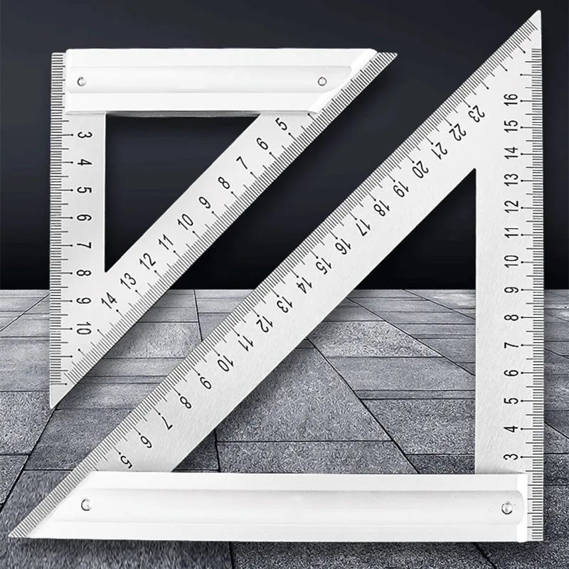 

WEELEE Triangle Angle Ruler Metric Aluminum Alloy Angle Protractor Triangular Measuring Ruler Woodwork Speed Square Triangle