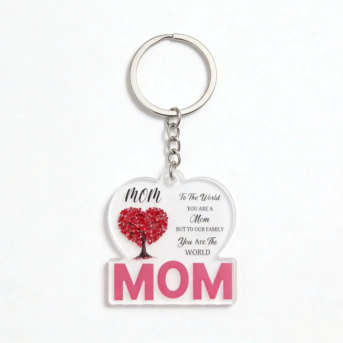 Dankeschön Mama Acryl-Schlüsselanhänger - Blumenherz-Design, Muttertagsgeschenk, Verschiedene Stile, Langlebiges Schlüsselring-Accessoire für Mama
