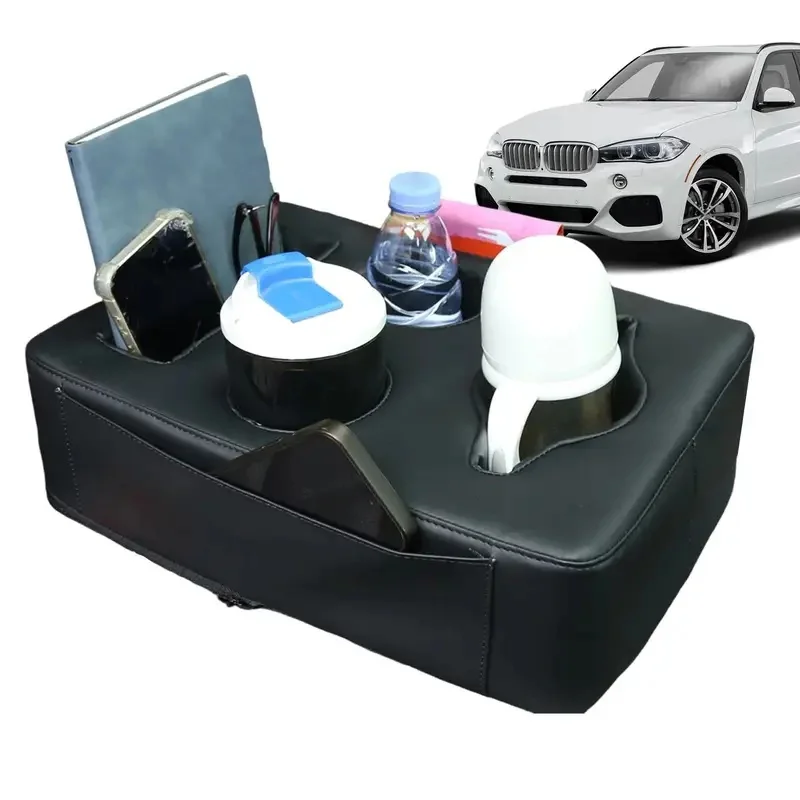 Portable Car Rear Seat Snack Storage Box, Multifunctional Backseat Cup Holder Tray Organizer For Camping Beach Travel Supplies