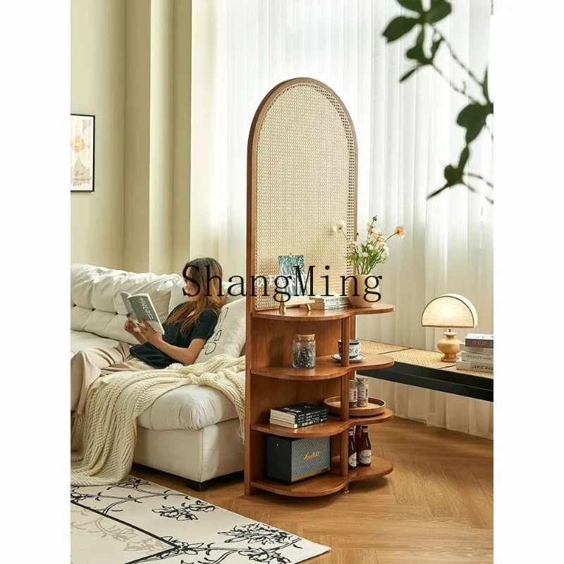 

SM Home Entry Porch Front Door and Wall Corner Cabinet Storage Rattan Partition Display