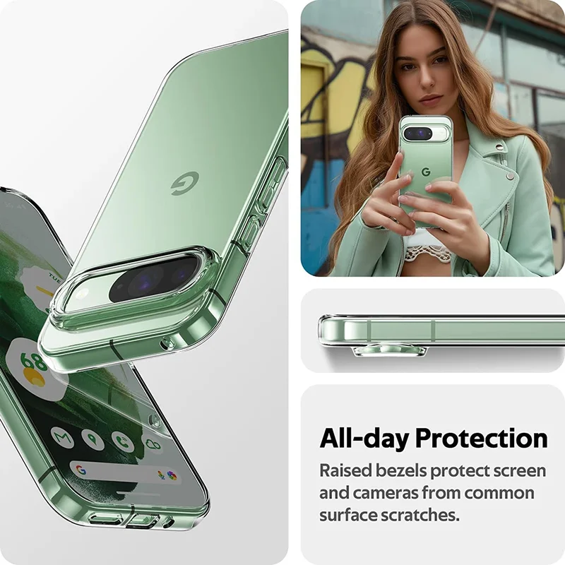 Capa de silicone transparente ultra-fina para google pixel 9, 8a, 8, 7, 7a, 6a, 6 pro xl, casca transparente, tampa traseira para google 8 a, 9 xl