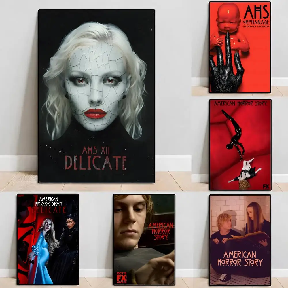 TV Series American Horror Story Poster Self‑Adhesive Waterproof PP Poster Coffee House Bar Wall Art Sticker Room Home Decor