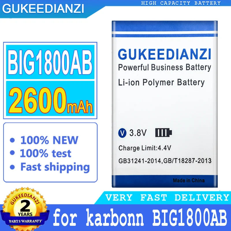 

2600mAh GUKEEDIANZI Battery for karbonn BIG1800AB Big Power Bateria