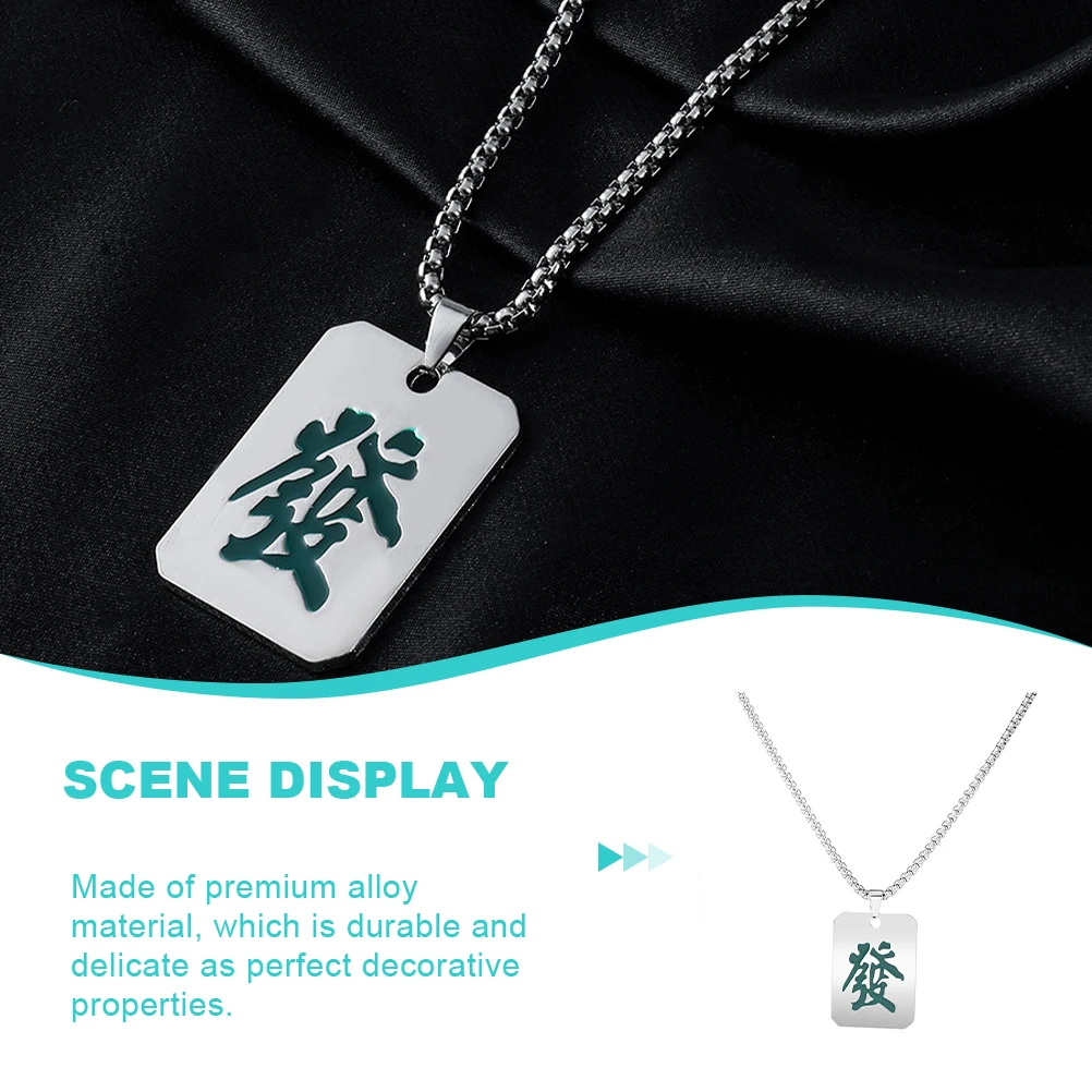 

Chic Chinese Mahjong Women Premium Alloy Pendant Elegant Decorative Jewelry Gift For Lovers Necklaces For Women Pendant Necklace