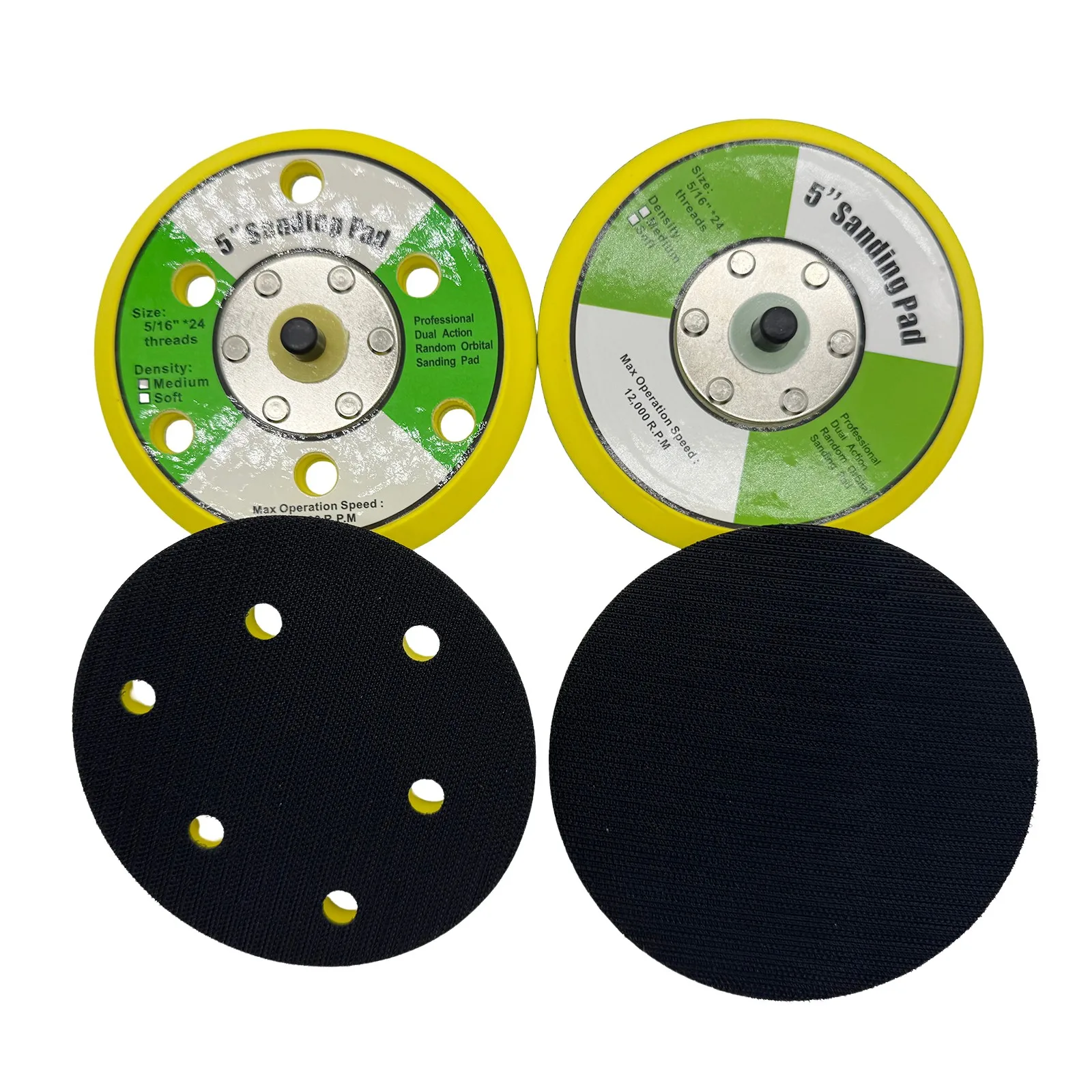 2/3/4/5/6 인치 연마 샌딩 패드 공압 샌더 디스크 백커 플레이트 후크&루프 M6 M8 나사 그라인더 로터리 툴용