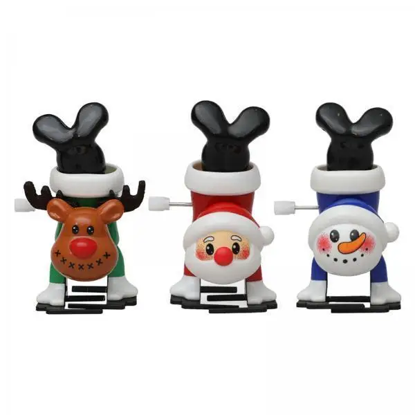 Christmas Wind Up Toys Multicolor Clockwork Santa Claus Snowman Reindeer Ornaments for Home Party Kids Decor