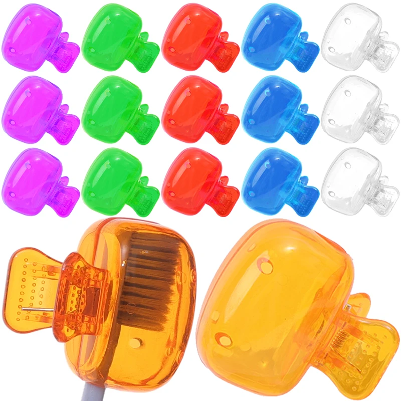 Portable Toothbrush Head Cover Clips Plastic Dustproof Toothbrush Head Case Protector Caps Travel Hiking Bathroom Accessories