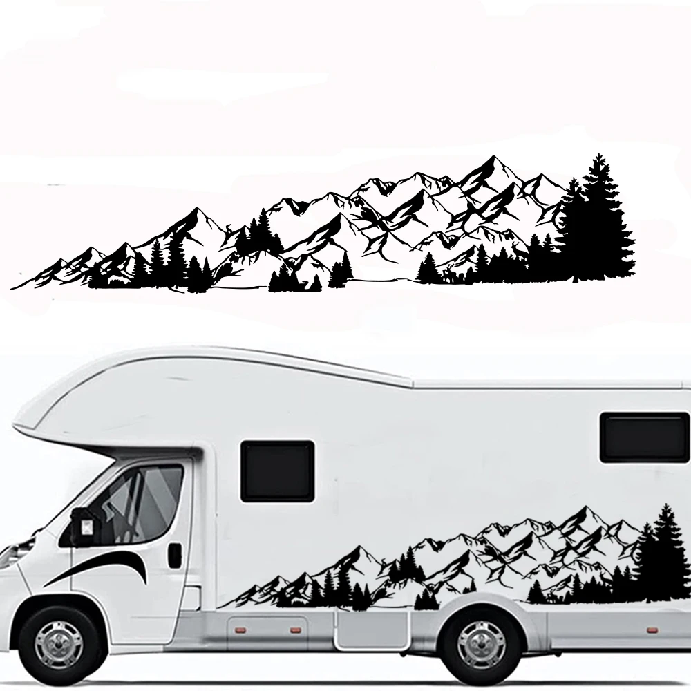 Large Mountains Tree Truck Car Sticker Decal Camper Off Road Van Camper Rv Motorhome Auto Vehicle Decor