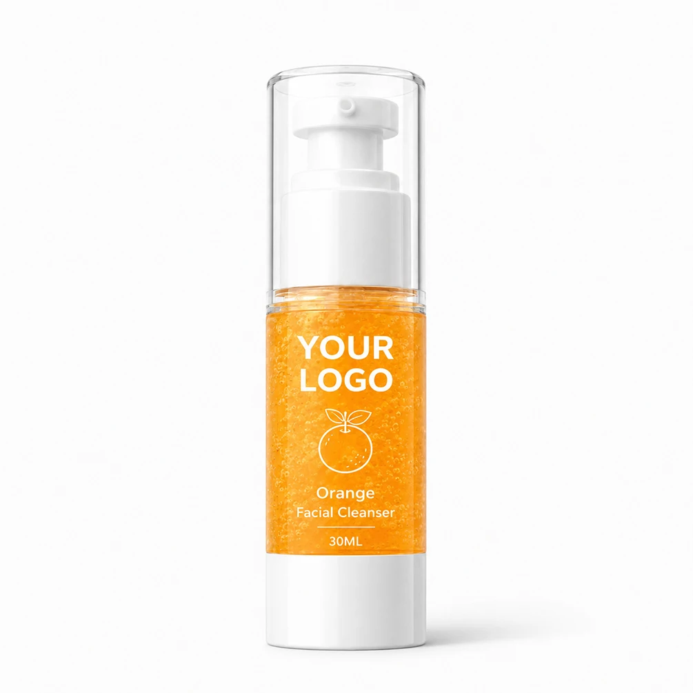 Private Label Facial Cleanser Custom Logo 30ml Orange Cleanser Hydrating Rich in Vitamin C Face Skin Care Makeup Wholesale Vegan