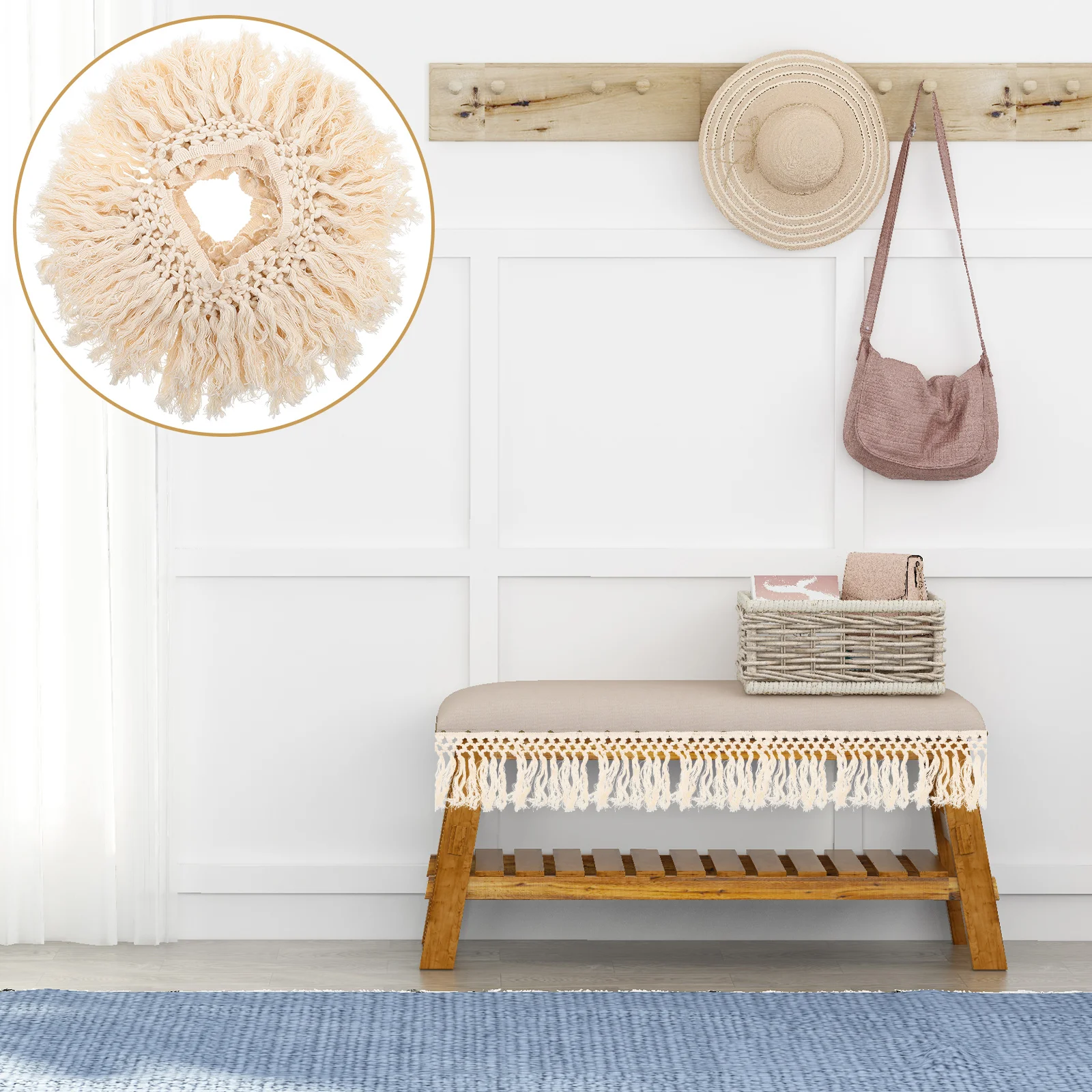 

Fringe Tassel Lace Trim Curtain Decorative Beige Sewing Craft DIY Clothes Accessory Durable Embroidery Trim Wear Resistant