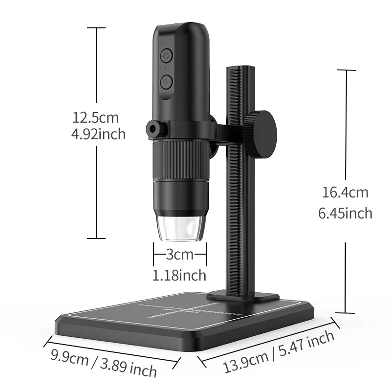 Wireless Digital Microscope For Kids Adults 50X-1000X Handheld Microscope with Adjustable Stand For iPhone iPad Samsung Android