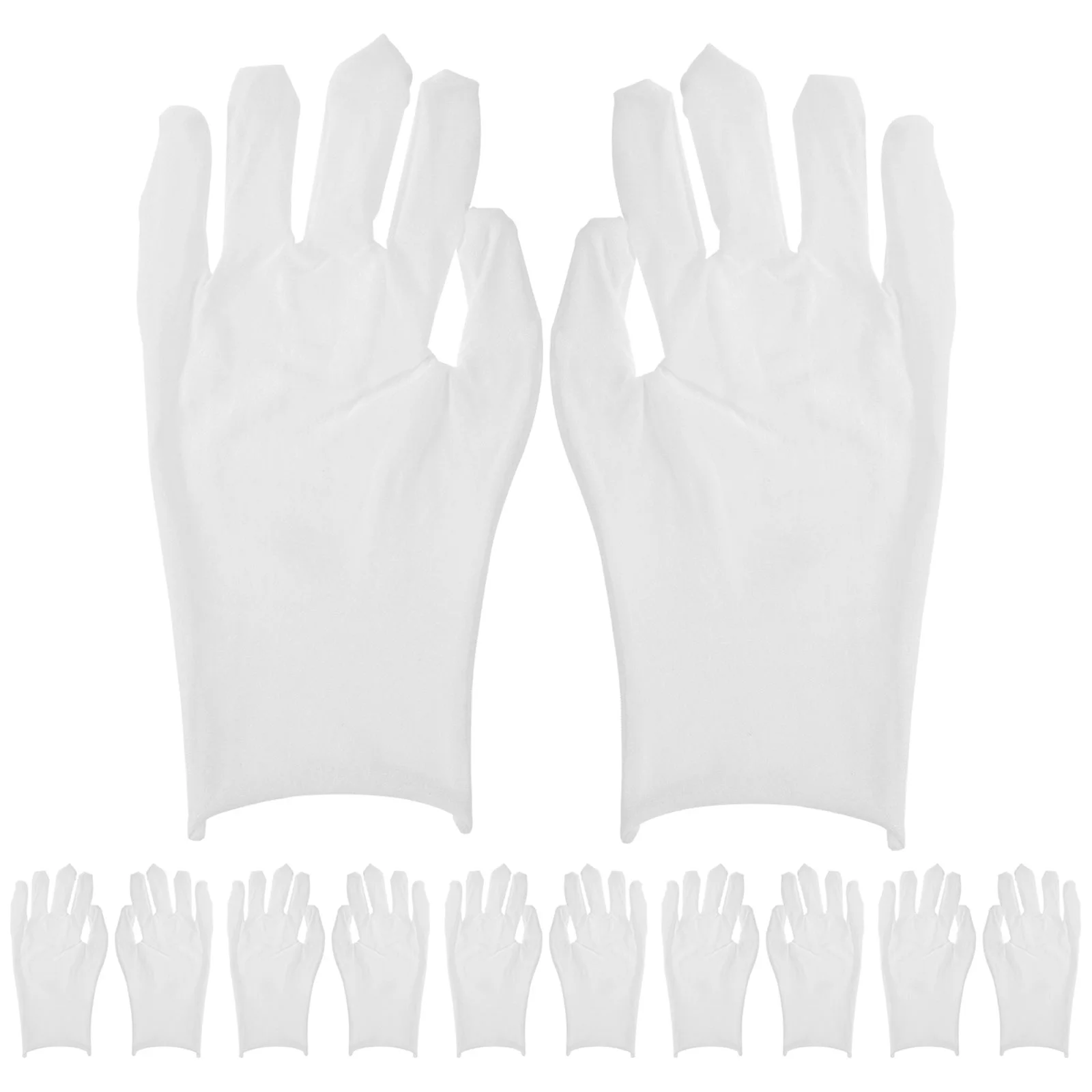 

6 Pairs Gold and Silver Inspection Gloves White Mens Cotton Work Xl Costume for Coin Handling Men's