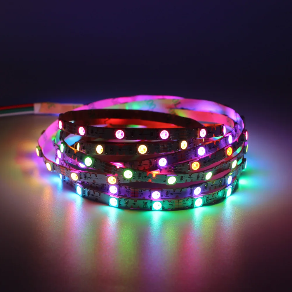 5V WS2812B S Shape Led Strip Light for DIY 48leds 6mm /60leds 8mm PCB Individually Addressable Dream Color RGB Pixels Tape