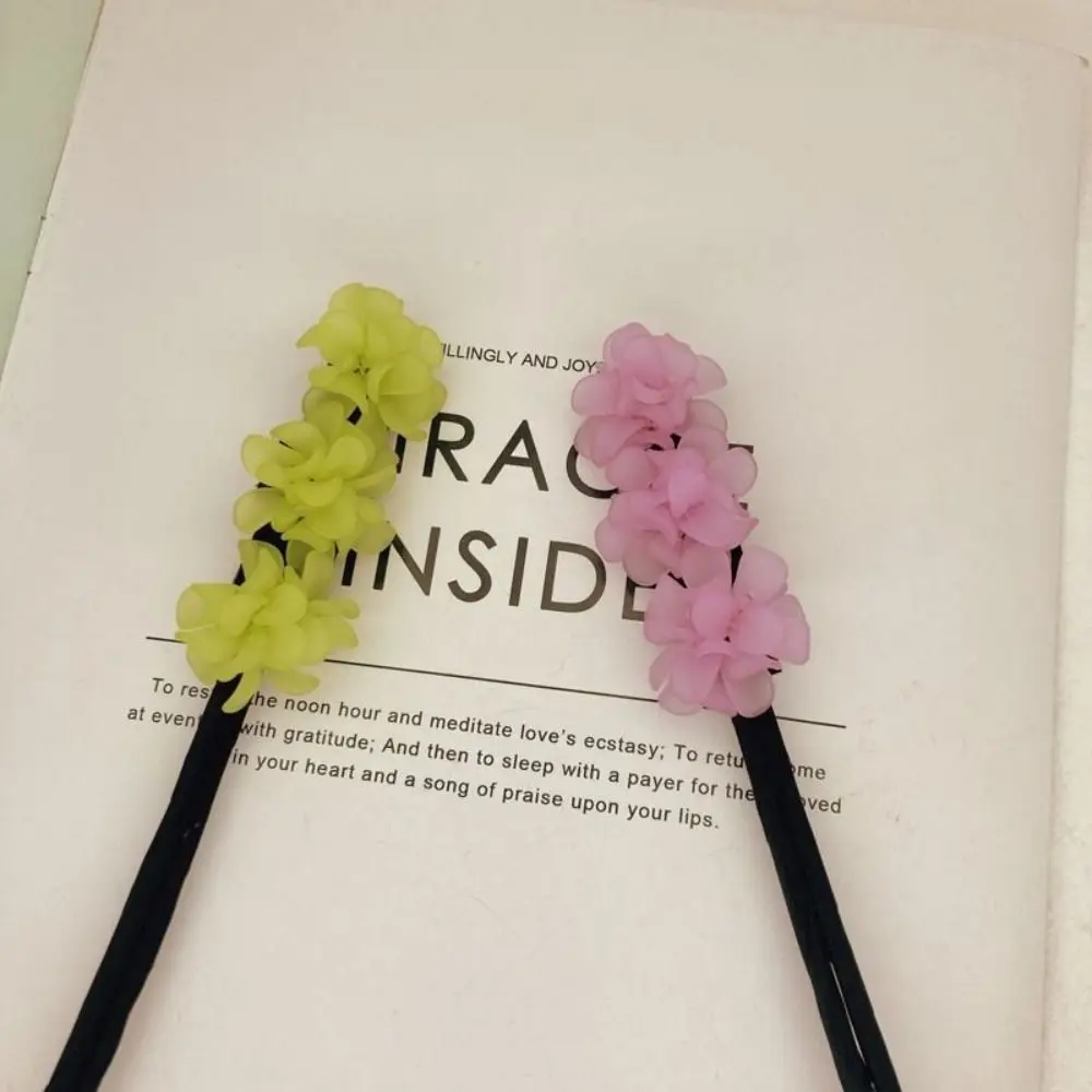 ربطات شعر خيالية مطاطية للفتيات ، ربطات أنيقة ، مجعد ، صانع كعكة ، عكازة زهور