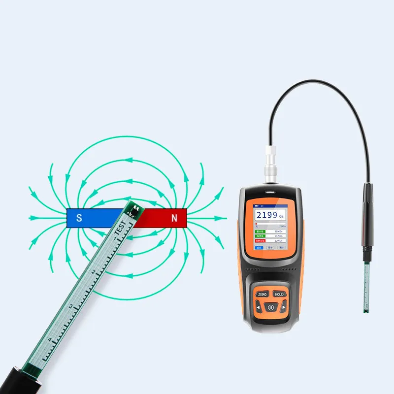 High Precision Gauss Meter Tesla Meter Gaussmeter EMI Surface Magnetic Field Tester with Axial Probe 0-2500mT 5% Accuracy