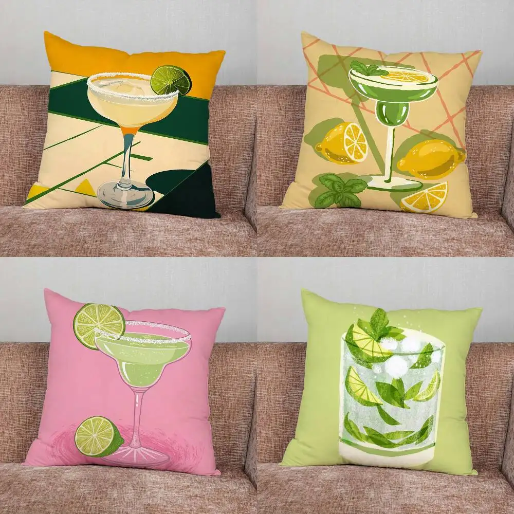 Cocktail art Pillow Case Pillowcase Home Sofa Cushions Car Cushions Pillowcover Office Pillowshell Pillow