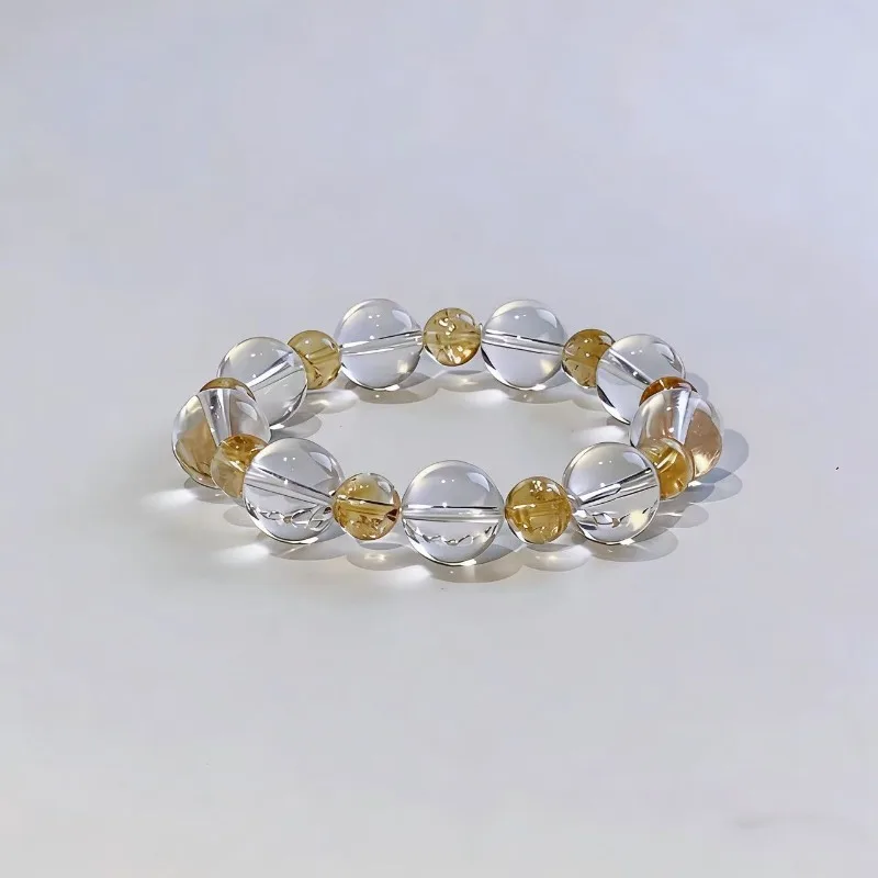 

Minar Handmade 8 14mm Double Color Natural Stone Crystal Elastic Strand Bracelets for Women Wholesale Every Day Accessories